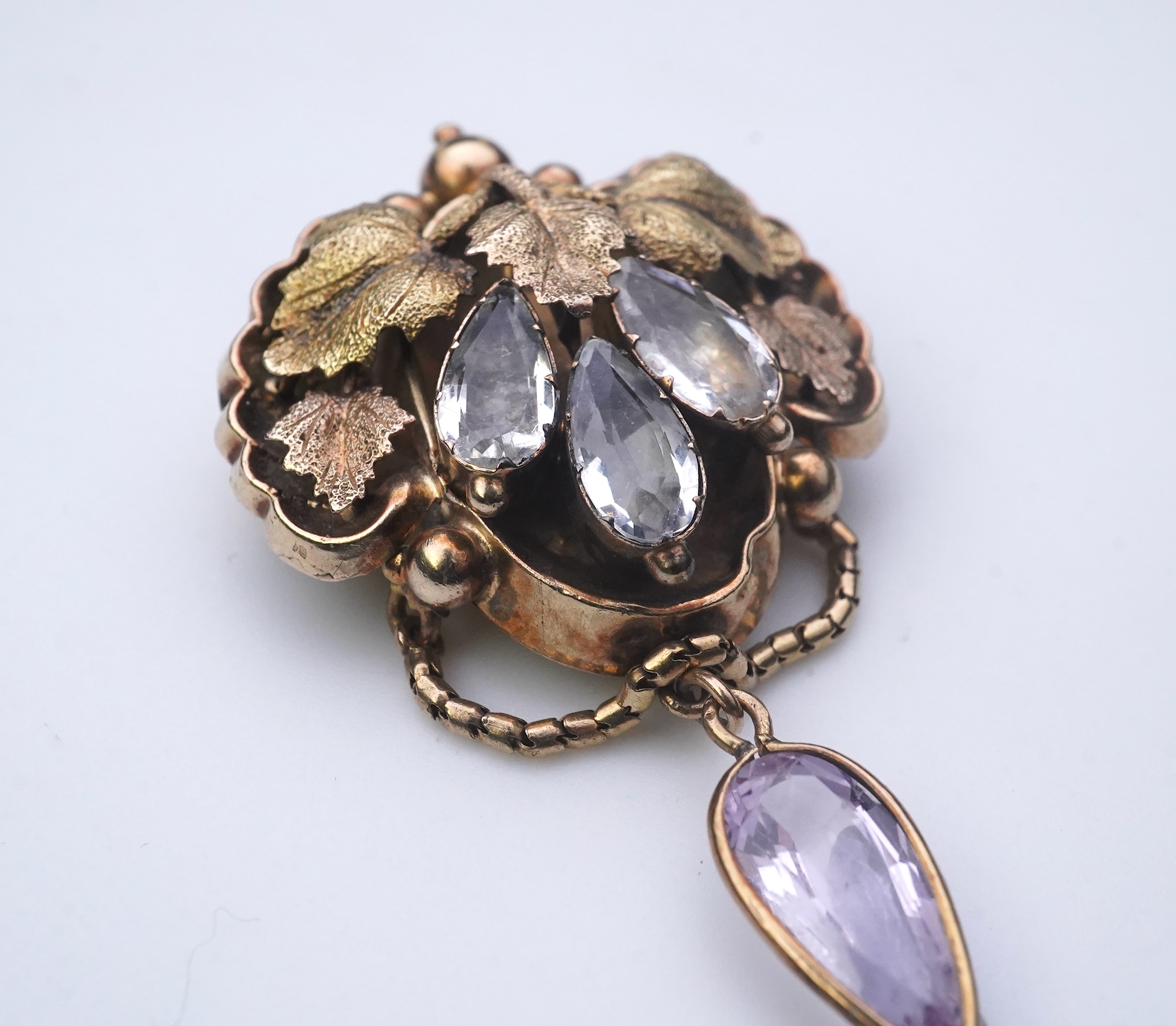 A topaz brooch, mid 19th century